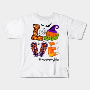 Love Mommy Life Pumpkin Halloween Costume Kids T-Shirt